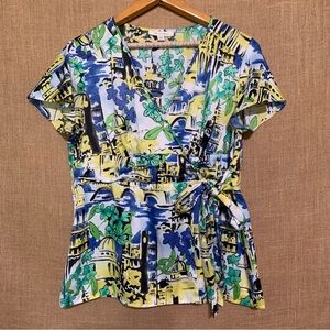 JM Collection Wrap Blouse Size 14